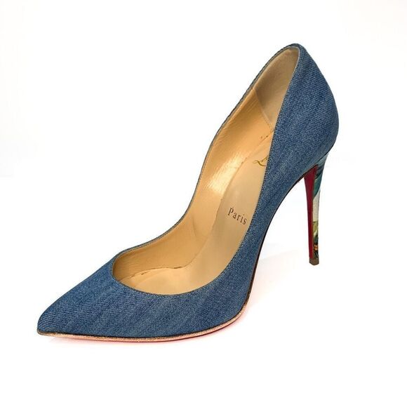 Christian Louboutin Shoes - Christian Louboutin Pigalle Follies 100 Pumps EU 36 US 6 Blue Jean Denim Heels